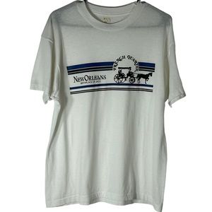 Vintage White and Blue Graphic Tee